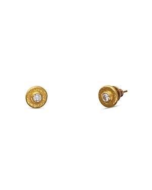 Gurhan 24k Yellow Gold Droplet Diamond Stud Earrings