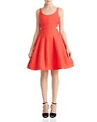 Halston Heritage Cutout Fit-and-flare Dress