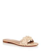 Pour La Victoire Lani Leather Floral Embellished Slide Sandals