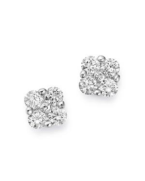 Bloomingdale's Cluster Diamond Stud Earrings In 14k White Gold, 0.85 Ct. T.w. - 100% Exclusive