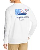 Vineyard Vines Long Sleeve Boston Flag Whale Skyline Tee
