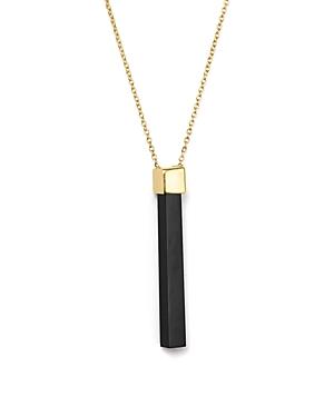 Mateo 14k Yellow Gold Bar Pendant Necklace With Onyx, 20