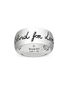 Gucci Sterling Silver Blind For Love Engraved Ring