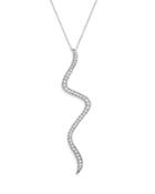 Bloomingdale's Diamond Curve Pendant Necklace In 14k White Gold, 0.75 Ct. T.w. - 100% Exclusive