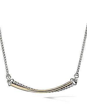David Yurman Crossover Bar Necklace With 18k Yellow Gold