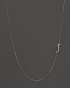 Kc Designs Diamond Side Initial J Necklace In 14k White Gold, .05 Ct. T.w.