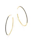 Bloomingdale's Black Diamond Hoop Earrings In 14k Yellow Gold - 100% Exclusive