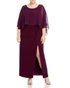 Adrianna Papell Plus Embellished Chiffon Capelet Dress