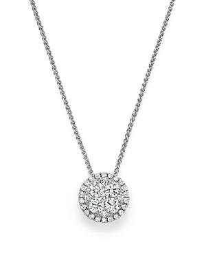 Bloomingdale's Diamond Cluster Round Pendant Necklace In 14k White Gold, .35 Ct. T.w. - 100% Exclusive