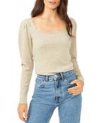 1.state Back Keyhole Puff Sleeve Top