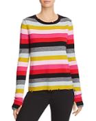 Pam & Gela Distressed-trim Striped Sweater