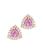 Bloomingdale's Pink Sapphire & Diamond Halo Stud Earrings In 14k Rose Gold - 100% Exclusive