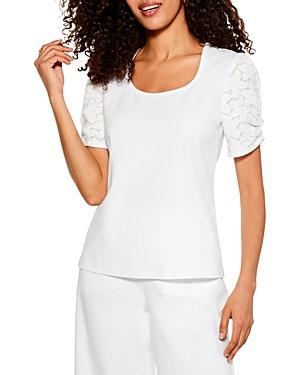 Nic+zoe Petal Lace Sleeve Tee