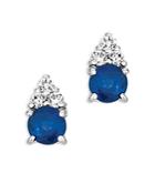 Bloomingdale's Sapphire And Diamond Stud Earrings In 14k White Gold - 100% Exclusive