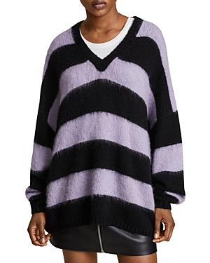 Allsaints Lou Striped V Neck Sweater