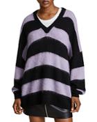 Allsaints Lou Striped V Neck Sweater