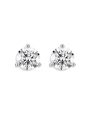 Lightbox Jewelry Lab-grown Diamond Oval Stud Earrings In 10k White Gold-plated