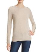 C By Bloomingdale's Button Crewneck Cashmere Sweater - 100% Exclusive
