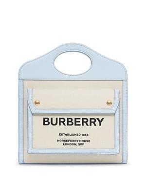 Burberry Mini Leather & Canvas Pocket Bag