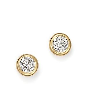 Diamond Bezel Stud Earrings In 14k Yellow Gold, .25 Ct. T.w.