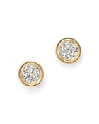 Diamond Bezel Stud Earrings In 14k Yellow Gold, .25 Ct. T.w.