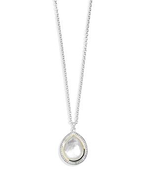Ippolita 18k Yellow Gold & Sterling Silver Chimera Rock Candy Rock Crystal Mother Of Pearl Doublet & Diamond Halo Pendant Necklace, 16-18