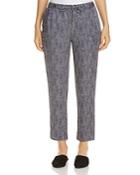 Eileen Fisher Printed Silk Drawstring Ankle Pants