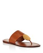 Tory Burch Women's Patos Disk Leather Thong Sandals