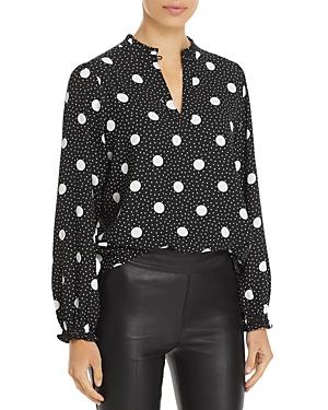 Karl Lagerfeld Paris Printed Ruffle Neck Top