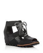 Sorel Women's Joanie Leather Platform Wedge Sandals