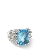 David Yurman Tides Statement Ring With Blue Topaz & Diamonds