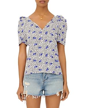 Maje Lensam Printed V Neck Top