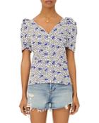 Maje Lensam Printed V Neck Top