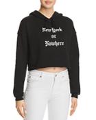 Knowlita New York Or Nowhere Cropped Hooded Sweatshirt
