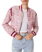 Alice And Olivia Keri Tweed Varsity Jacket