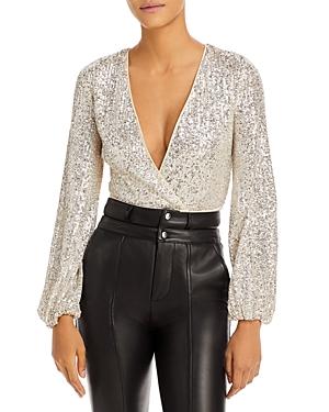 Bardot Sequin Wrap Style Bodysuit
