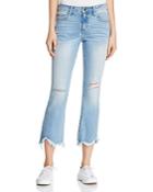 Hidden Cropped Flare Jeans In Light Blue
