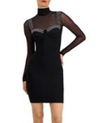 Herve Leger Embellished Illusion Bra Mini Dress