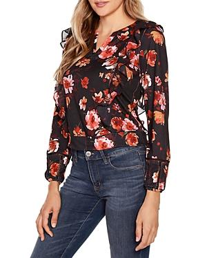Belldini Floral Print Ruffled Top