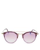 Oliver Peoples Unisex Remick Brow Bar Round Sunglasses, 50mm