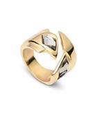 Uno De 50 Superstition Crystal Wide Bypass Ring