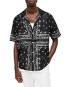 Allsaints Pima Relaxed Fit Bandana Print Camp Shirt