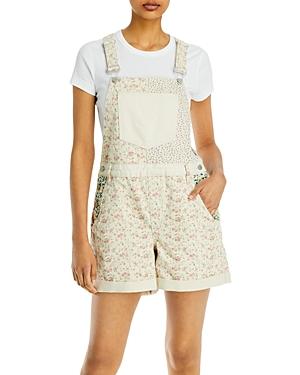 Blanknyc Floral Print Cuffed Overalls