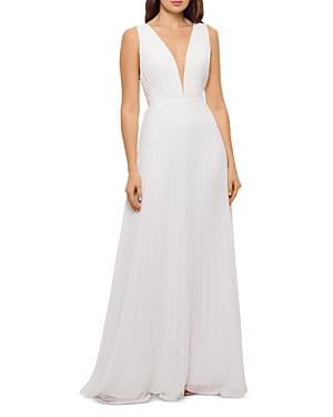 Aqua Pleated Chiffon V-neck Dress - 100% Exclusive