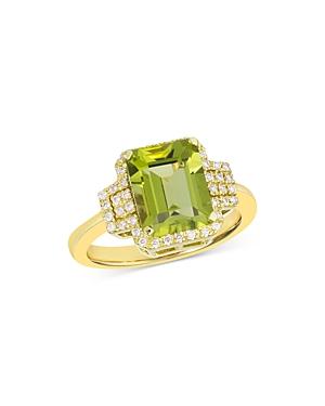 Bloomingdales Peridot & Diamond Statement Ring In 14k Yellow Gold - 100% Exclusive