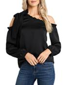 Cece One Shoulder Blouse With Bow