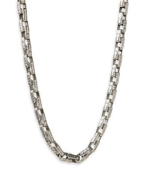 John Varvatos Men's Sterling Silver Artisan Distressed Link Chain Necklace, 24