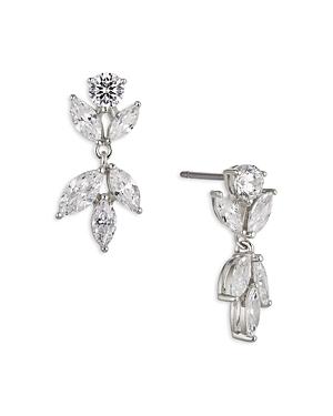 Nadri Wren Cubic Zirconia Cluster Drop Earrings In Rhodium Plated