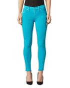 Hudson High Rise Cropped Skinny Jeans In Blue Daisy