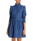 See By Chloe Ruffle Trimmed Denim Dress